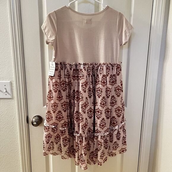 Joyfolie Mia Joy Lorelei Dress in Ecru Block Print Girls Size 14 NWT - Picture 12 of 16